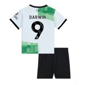 Liverpool Darwin Nunez #9 Bortaställ Barn 2023-24 Kortärmad (+ Korta byxor)